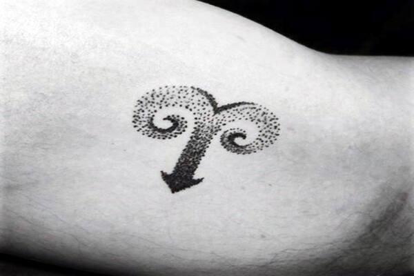 Hình xăm dotwork cung Bạch Dương