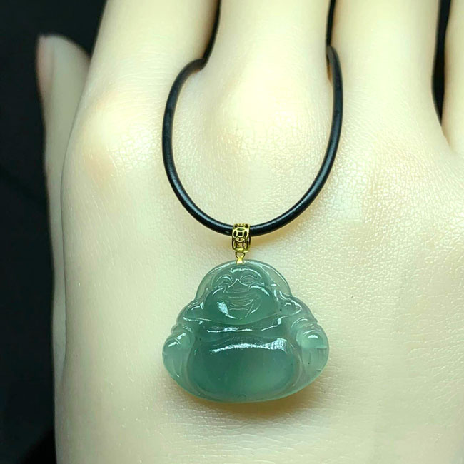 Mặt dây di lạc cẩm thạch Jadeite